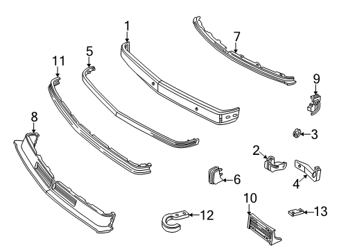 1997 GMC C1500 Front Bumper Diagram
