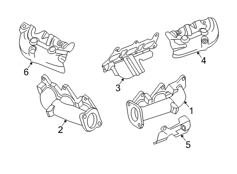 2005 Buick Rendezvous Exhaust Manifold, Passenger Side Diagram for 12588985