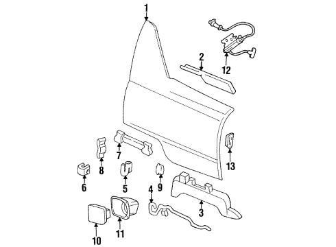 1995 Cadillac DeVille Quarter Panel & Components Diagram