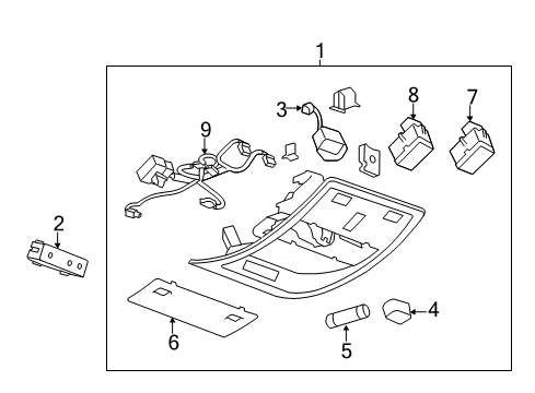 2011 GMC Sierra 2500 HD Overhead Console Diagram 4 - Thumbnail