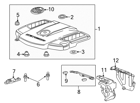 2016 Cadillac CTS Engine Appearance Cover Diagram 4 - Thumbnail