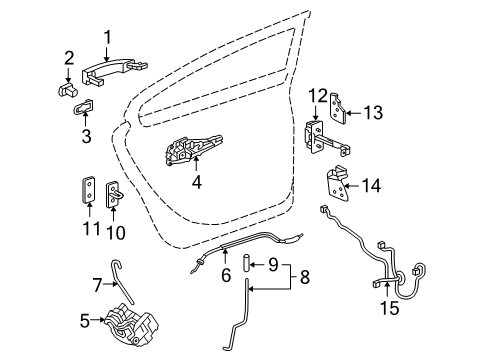 2011 Buick LaCrosse Rear Door - Lock & Hardware Diagram