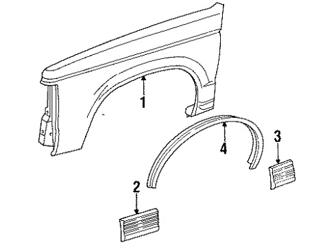 1993 Chevy S10 Fender & Components Diagram