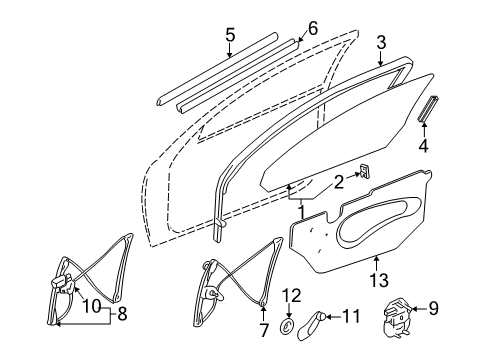 1999 Oldsmobile Alero Window Regulator, Front Passenger Side Diagram for 22697442