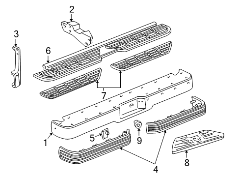 1999 Chevy K3500 Rear Bumper Diagram