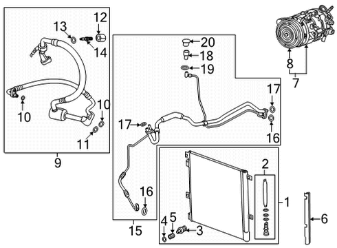 2023 Cadillac XT5 A/C Compressor Diagram