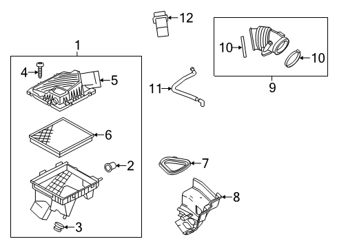 2014 Cadillac XTS Air Cleaner Assembly Diagram for 22897043