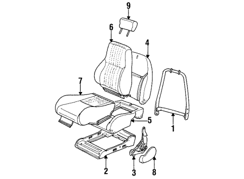 1993 Pontiac Firebird Seat Back Pad, Front Diagram for 17908802