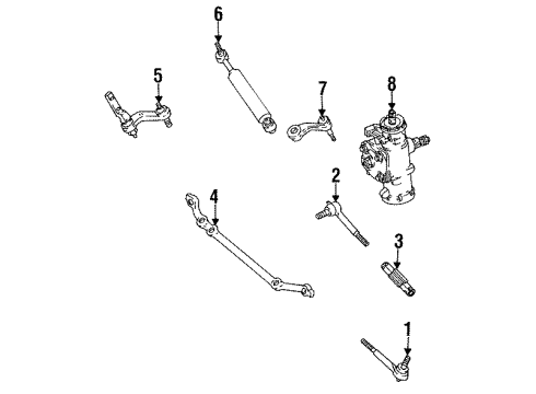 1994 GMC K2500 Suburban P/S Pump & Hoses, Steering Gear & Linkage Diagram 5 - Thumbnail