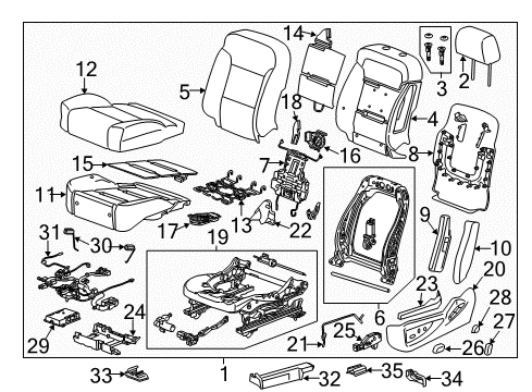 2016 GMC Sierra 1500 Memory Switch, Front Driver Side Diagram for 22827234