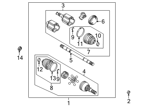 2002 Buick Rendezvous Drive Axles - Front Diagram 2 - Thumbnail