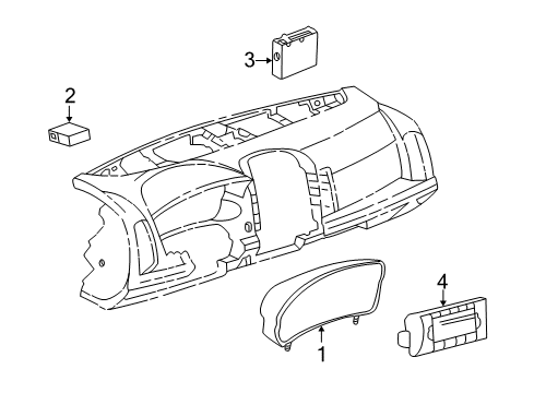 2003 Cadillac CTS Cluster Assembly Diagram for 25742936