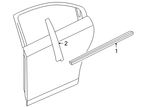 2015 Chevy Cruze Exterior Trim - Rear Door Diagram