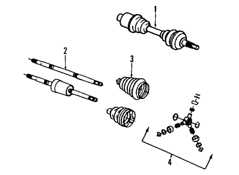 1987 Cadillac Allante Front Axle Shafts & Joints, Drive Axles Diagram