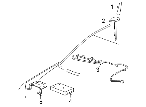 2009 Pontiac G6 Antenna Mast Diagram for 22729977