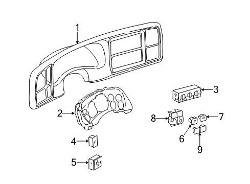 2001 GMC Sierra 3500 A/C & Heater Control Units Diagram
