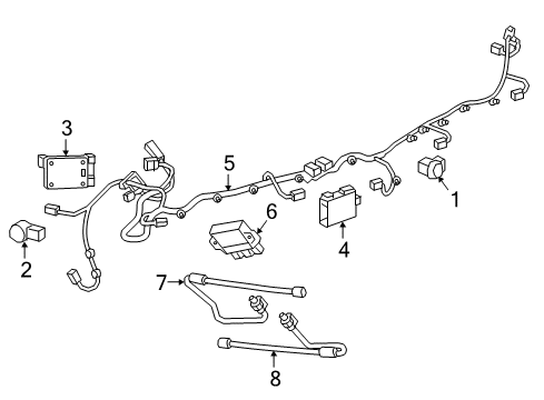 2018 Cadillac XT5 Electrical Components - Rear Bumper Diagram