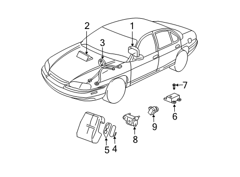 2005 Chevy Monte Carlo Side Impact Sensor Diagram for 10346171