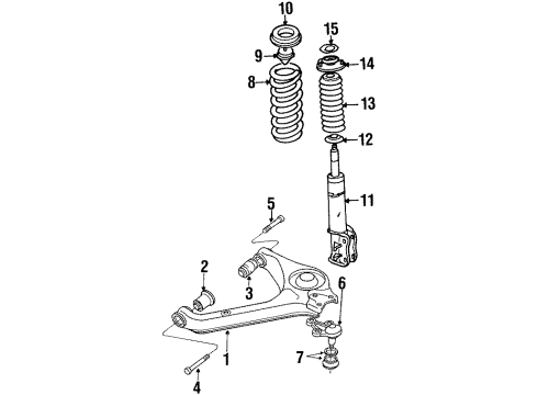 1998 Chevy Tracker Strut Diagram for 96058604