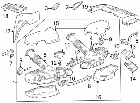 2024 Chevy Corvette Heat Shield, Passenger Side Diagram for 84240180