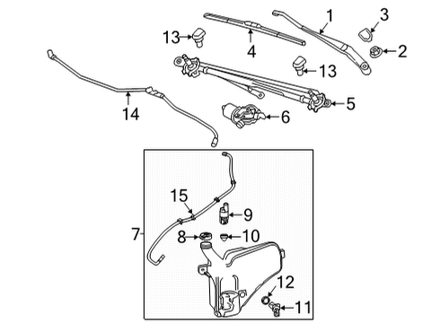 2021 Chevy Silverado 3500 HD Wiper & Washer Components Diagram