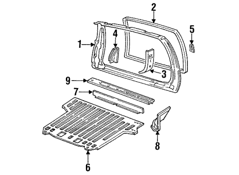 1997 GMC Yukon Rear Floor Pan Diagram for 12547892