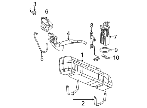 2006 Cadillac Escalade ESV Fuel System Components Diagram