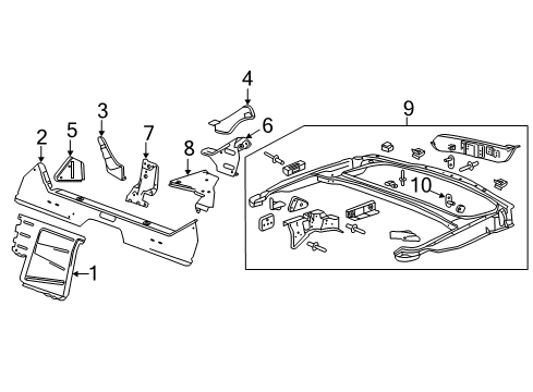 2019 Chevy Corvette Front Panel, Passenger Side Diagram for 20982118