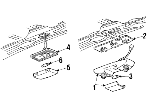 1993 GMC P3500 Interior Trim - Roof Diagram