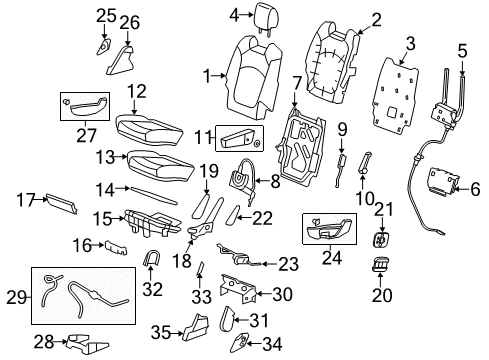 2012 GMC Acadia Second Row Seats, Body Diagram 2 - Thumbnail