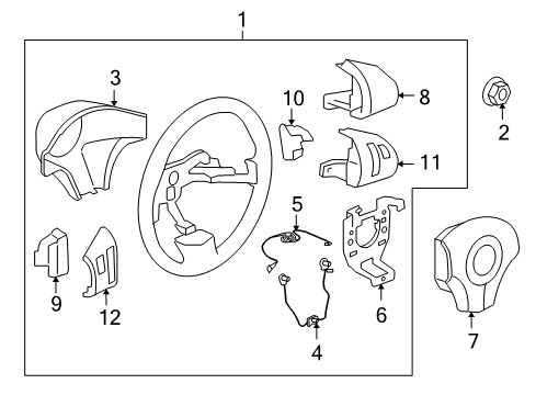2009 Saturn Sky Steering Wheel Diagram for 25864937