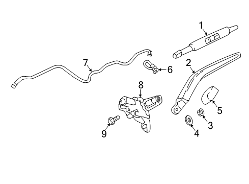 2020 GMC Acadia Lift Gate - Wiper & Washer Components Diagram