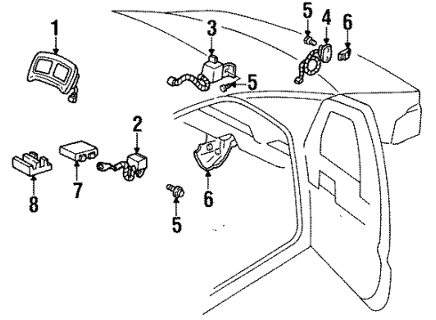 1995 Oldsmobile Silhouette Air Bag Components Diagram