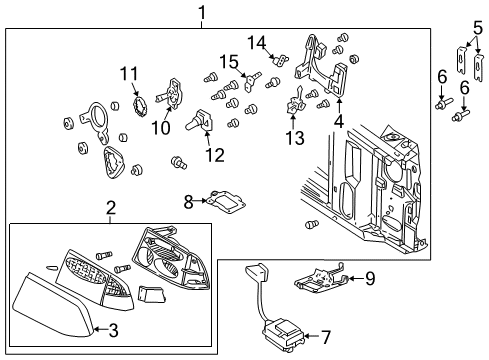 1999 GMC Jimmy Lens & Housing, Driver Side Diagram for 16525633