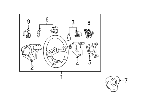 2013 Chevy Corvette Steering Wheel, Red Stitch Diagram for 22861640