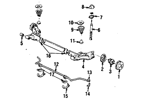 1985 Oldsmobile Calais Rear Axle, Stabilizer Bar, Suspension Components Diagram 2 - Thumbnail