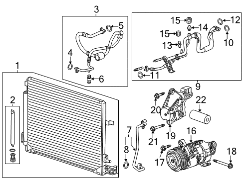 2017 Cadillac CTS A/C Condenser, Compressor & Lines Diagram 2 - Thumbnail