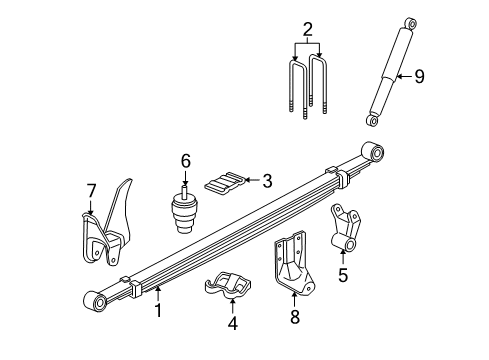 2006 Chevy Avalanche 2500 Leaf Spring, Rear Diagram for 15073076