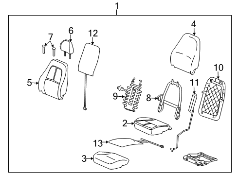 2009 Saturn Vue Seat Cushion Pad, Front Passenger Side Diagram for 19180425