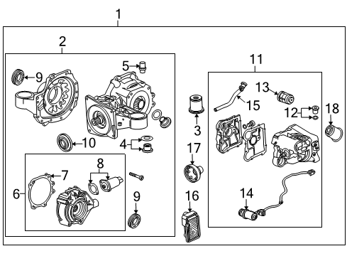 2014 Cadillac SRX Axle & Differential - Rear Diagram