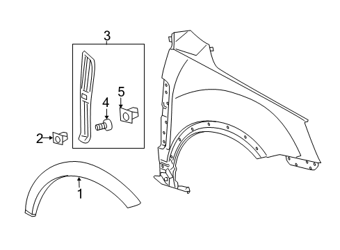 2012 Chevy Captiva Sport Exterior Trim - Fender Diagram