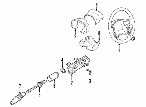 2007 Buick Lucerne Steering Column Diagram for 20913992