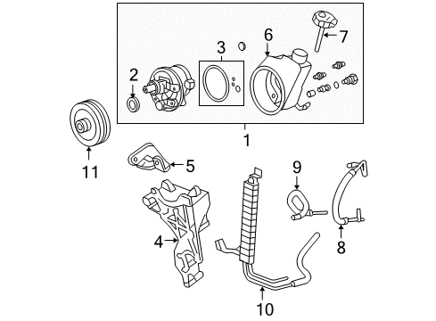 2010 GMC Yukon Power Steering Cooler Diagram for 25918689