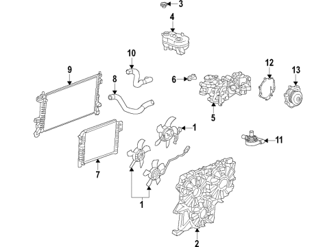 2023 GMC Yukon Cooling System, Radiator, Water Pump, Cooling Fan Diagram 3 - Thumbnail