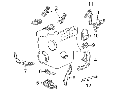 2002 Buick Rendezvous Engine & Trans Mounting Diagram