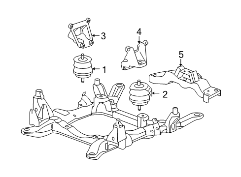 2005 Cadillac STS Mount Bracket, Passenger Side Diagram for 25762621