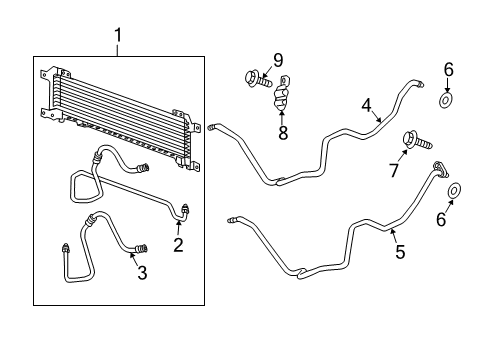 2009 Cadillac SRX Transmission Cooler Diagram for 19130449