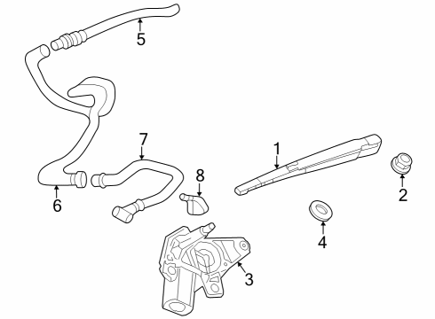 2024 Chevy Trax Wiper Motor, Rear Diagram for 42768974