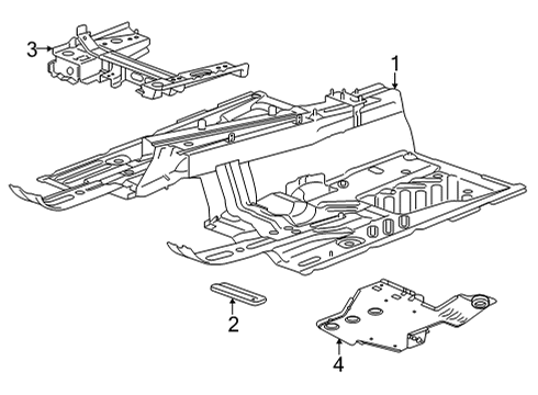 2022 Cadillac CT4 Floor & Rails Diagram