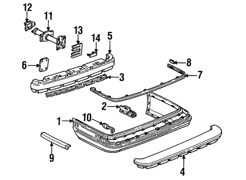 1991 Buick Park Avenue Bumper Cover Diagram for 25534978
